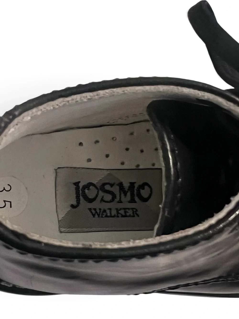 Josmo Walker Unisex Black Leather Baby Walking Shoes - Size 3.5